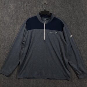 Adidas Golf Pullover Mens XL Blue Quarter Zip BMW Championship Lightweight